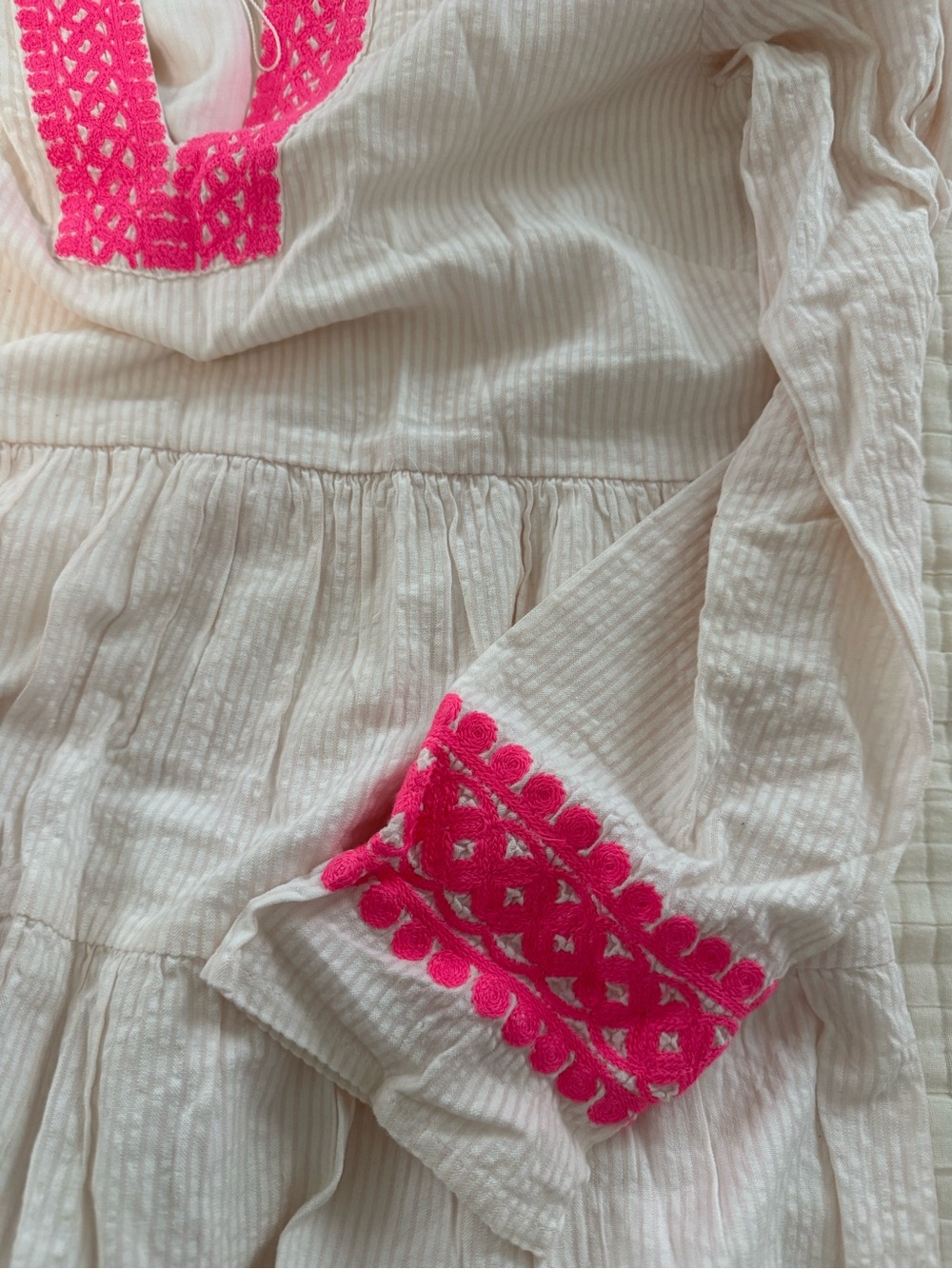 Sail to Sable- pink seersucker dress - Picture 2 of 3